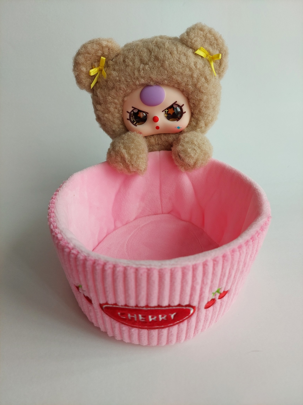 Baby Three Storage Basket - Cherry Bear Special Purp & Blue Bow Eyes